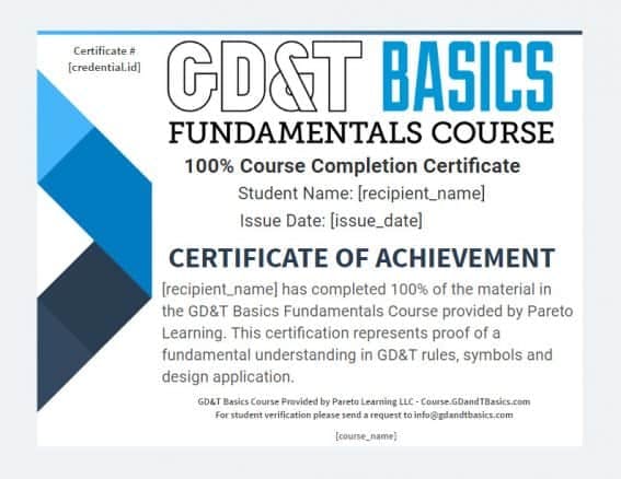 Certificate GD T Basics